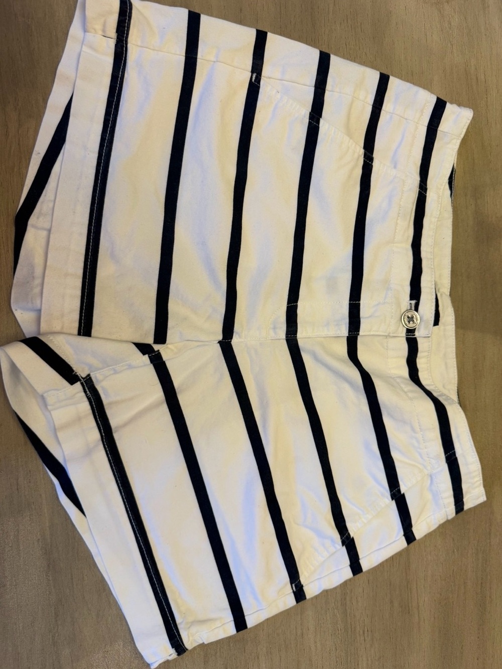 Nautica White and Navy Striped Flat Front Shorts with Pockets
